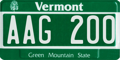 VT license plate AAG200