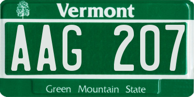 VT license plate AAG207