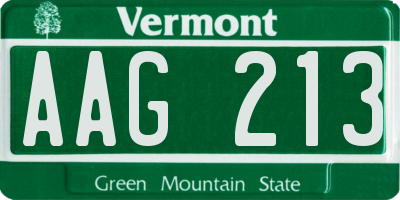 VT license plate AAG213