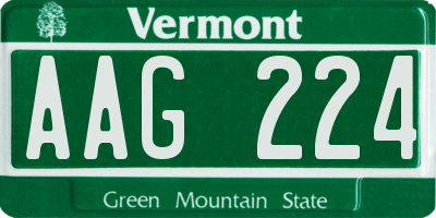 VT license plate AAG224