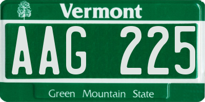 VT license plate AAG225