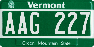 VT license plate AAG227