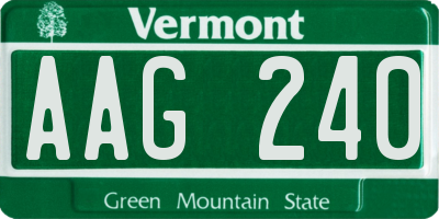 VT license plate AAG240