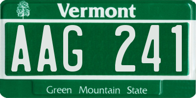 VT license plate AAG241