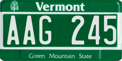 VT license plate AAG245