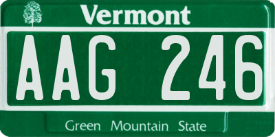 VT license plate AAG246