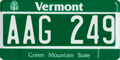 VT license plate AAG249