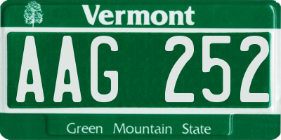 VT license plate AAG252