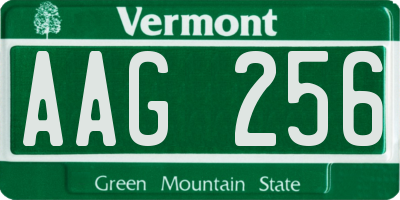 VT license plate AAG256