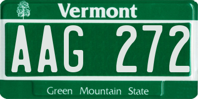 VT license plate AAG272