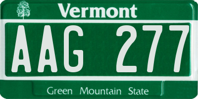 VT license plate AAG277