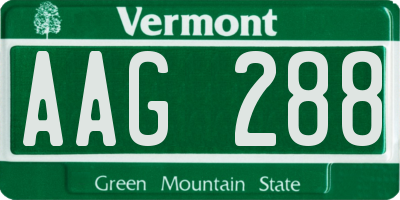 VT license plate AAG288