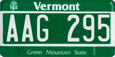 VT license plate AAG295