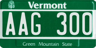 VT license plate AAG300