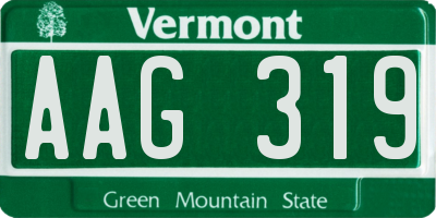 VT license plate AAG319