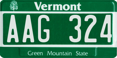 VT license plate AAG324