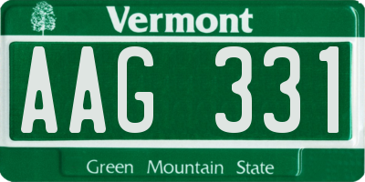 VT license plate AAG331