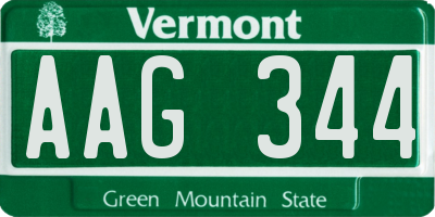 VT license plate AAG344