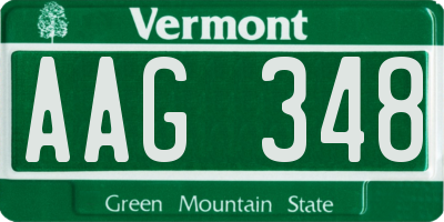 VT license plate AAG348