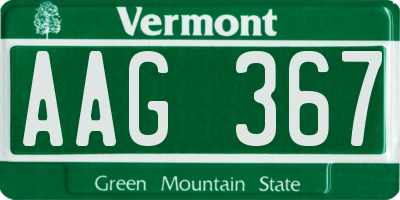 VT license plate AAG367