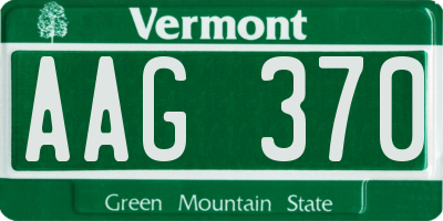 VT license plate AAG370