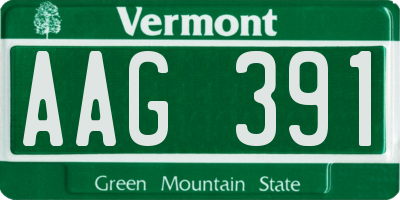 VT license plate AAG391