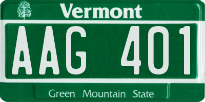 VT license plate AAG401