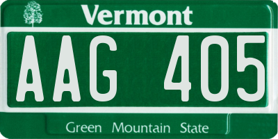 VT license plate AAG405