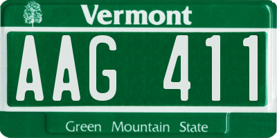 VT license plate AAG411