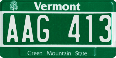 VT license plate AAG413