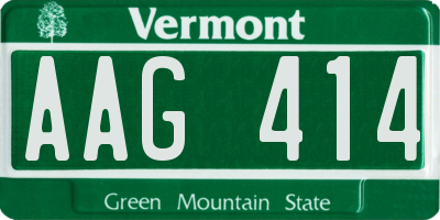 VT license plate AAG414