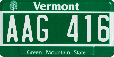 VT license plate AAG416