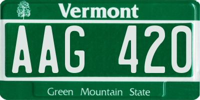 VT license plate AAG420