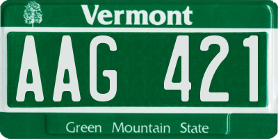 VT license plate AAG421