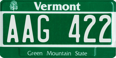 VT license plate AAG422