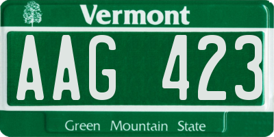 VT license plate AAG423