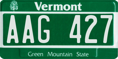 VT license plate AAG427