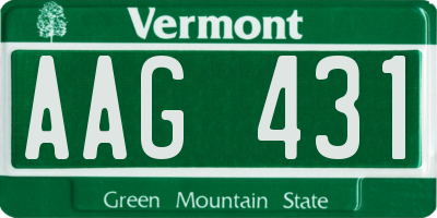 VT license plate AAG431