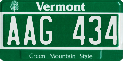 VT license plate AAG434