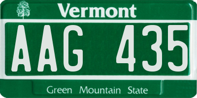 VT license plate AAG435