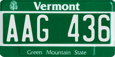 VT license plate AAG436