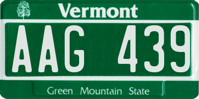 VT license plate AAG439