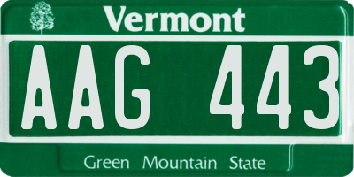 VT license plate AAG443