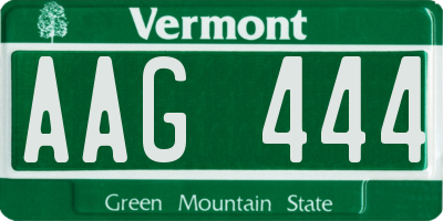 VT license plate AAG444