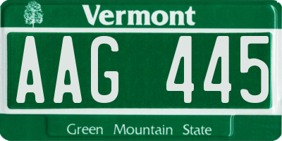 VT license plate AAG445