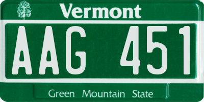 VT license plate AAG451