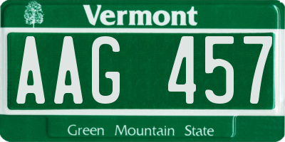 VT license plate AAG457