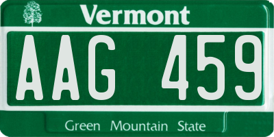 VT license plate AAG459