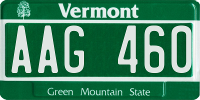 VT license plate AAG460