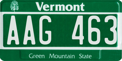 VT license plate AAG463